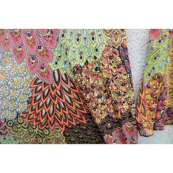 MSK Belled Sleeve Paisley Dress-Medium-Silky-Flowy - Picture 6 of 10